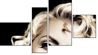 Marilyn Monroe imitation. Retro style - Vierteiliges Leinwandbild, Viertychon