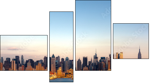 New York skyline - Vierteiliges Leinwandbild, Viertychon