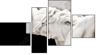 The crucifixion of Jesus on a black background - Vierteiliges Leinwandbild, Viertychon
