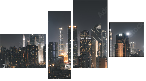 guangzhou city at night - Vierteiliges Leinwandbild, Viertychon