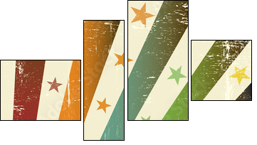 retro multicolor grunge flag - Vierteiliges Leinwandbild, Viertychon