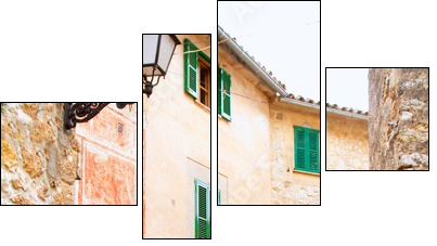 Medieval Valldemosa traditional Majorca village - Vierteiliges Leinwandbild, Viertychon