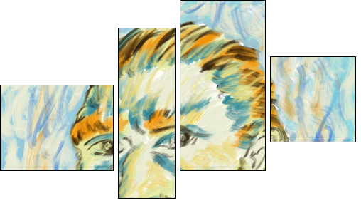 Cute Van Gogh Painting in Adobe Fresco - Vierteiliges Leinwandbild, Viertychon