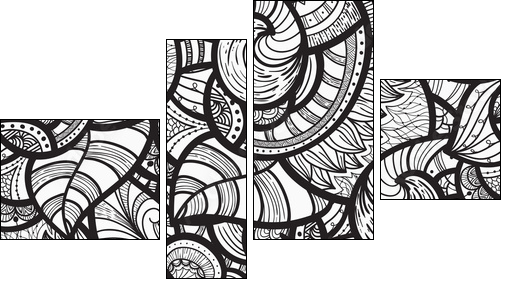 vector seamless ethnic doodle pattern - Vierteiliges Leinwandbild, Viertychon