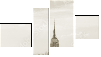 Manhattan panorama in sepia - Vierteiliges Leinwandbild, Viertychon