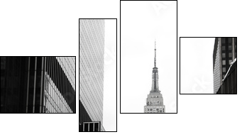 Emipre State Building and yellow, Manhattan, New York - Vierteiliges Leinwandbild, Viertychon
