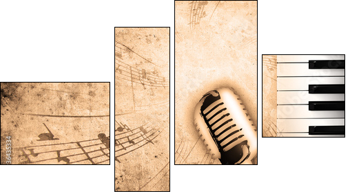 dirty music background - Vierteiliges Leinwandbild, Viertychon