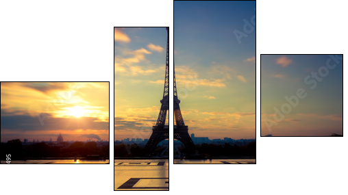 Tour Eiffel Paris France - Vierteiliges Leinwandbild, Viertychon