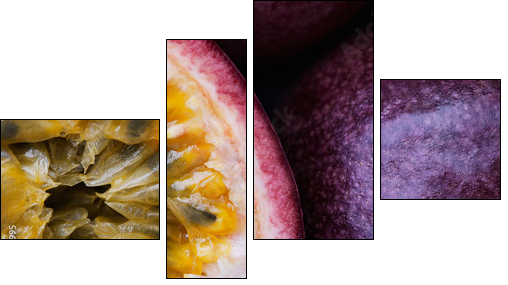 Passionsfrucht - Vierteiliges Leinwandbild, Viertychon