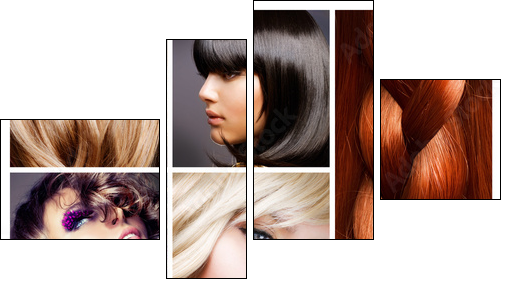 Hair Collage. Hairstyles - Vierteiliges Leinwandbild, Viertychon