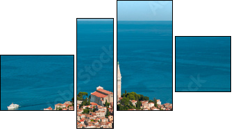Luftaufnahme von Rovinj-Istrien im Sommer. - Vierteiliges Leinwandbild, Viertychon