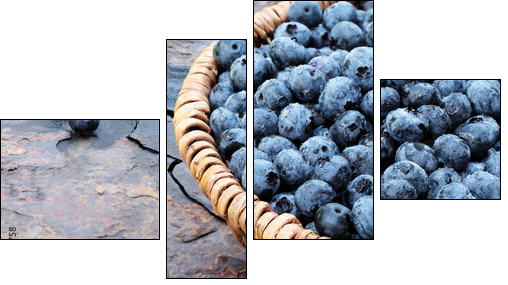 Fresh Blueberries - Vierteiliges Leinwandbild, Viertychon