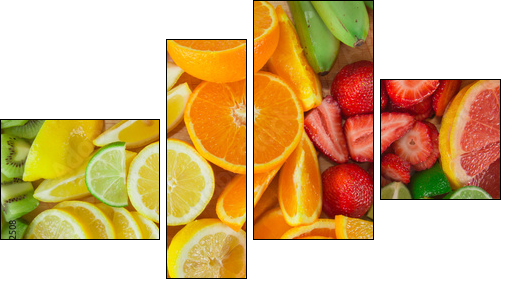 fruit background - Vierteiliges Leinwandbild, Viertychon