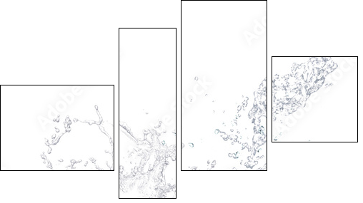 fragole splash - Vierteiliges Leinwandbild, Viertychon