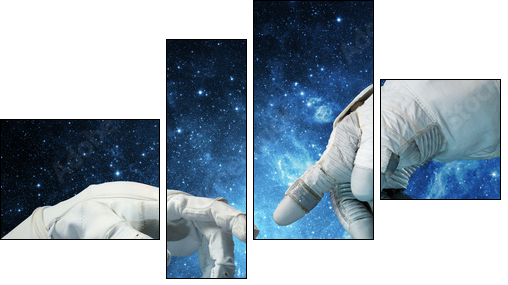 New technologies in space. Concept - Vierteiliges Leinwandbild, Viertychon