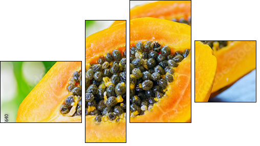 papaya - Vierteiliges Leinwandbild, Viertychon