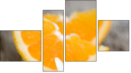 OrangenblÃ¼te - Vierteiliges Leinwandbild, Viertychon