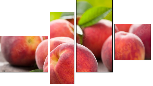 fresh peaches - Vierteiliges Leinwandbild, Viertychon
