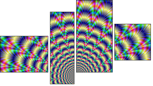 Psychedelic Pulse - Vierteiliges Leinwandbild, Viertychon