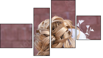 Back view of elegant wedding - Vierteiliges Leinwandbild, Viertychon