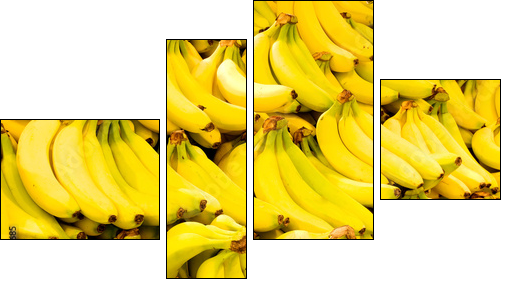 Bananas close up - Vierteiliges Leinwandbild, Viertychon