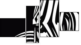 zebra - Vierteiliges Leinwandbild, Viertychon