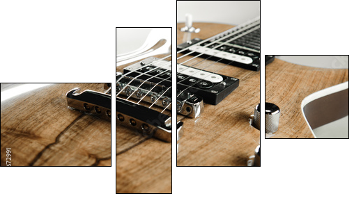 Electric guitar close-up - Vierteiliges Leinwandbild, Viertychon