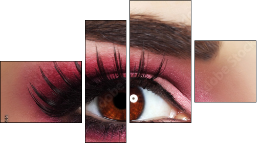 Red Eye Makeup - Vierteiliges Leinwandbild, Viertychon