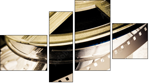 Film reels - Vierteiliges Leinwandbild, Viertychon