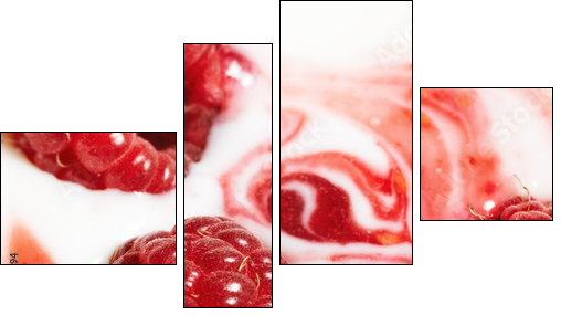 Raspberry and cream - Vierteiliges Leinwandbild, Viertychon