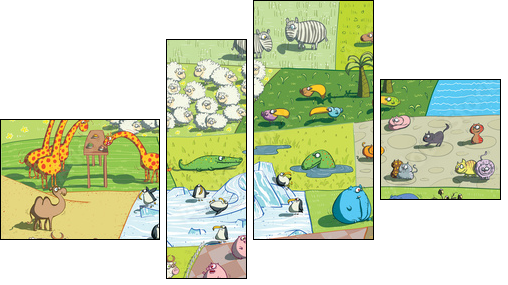 ZOO Landscape - Vierteiliges Leinwandbild, Viertychon