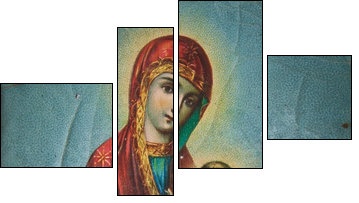Orthodox Icon of the Mother of God - Vierteiliges Leinwandbild, Viertychon