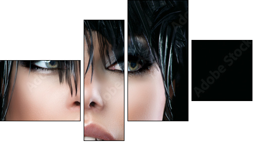 Fashion Art Portrait Of Beautiful Girl. Vogue Style Woman - Vierteiliges Leinwandbild, Viertychon