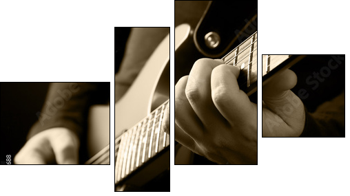 guitarist hands - Vierteiliges Leinwandbild, Viertychon