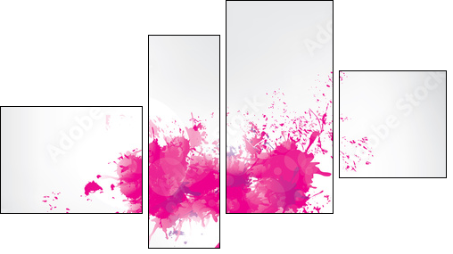 Colored paint splashes  on abstract background - Vierteiliges Leinwandbild, Viertychon