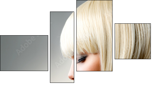 Beautiful Model with Short Blond hair - Vierteiliges Leinwandbild, Viertychon