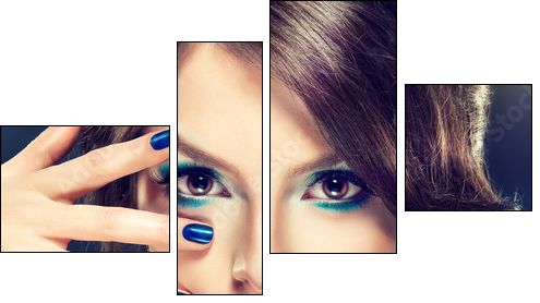 Fashion  Girl Portrait - Vierteiliges Leinwandbild, Viertychon