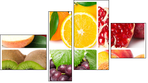 Fruit collage - Vierteiliges Leinwandbild, Viertychon