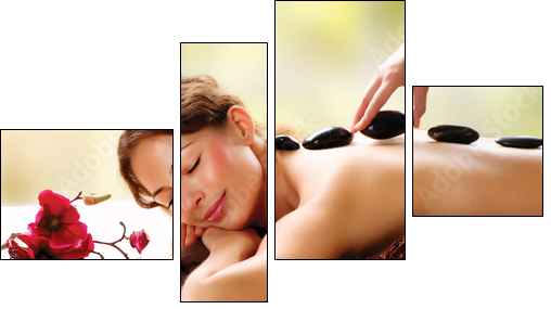 Spa Salon. Stone Massage. Dayspa - Vierteiliges Leinwandbild, Viertychon
