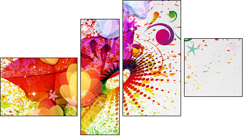Floral design background. - Vierteiliges Leinwandbild, Viertychon