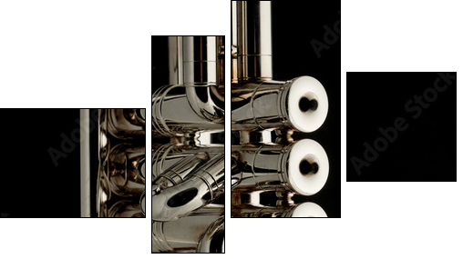 Part of trumpet - Vierteiliges Leinwandbild, Viertychon