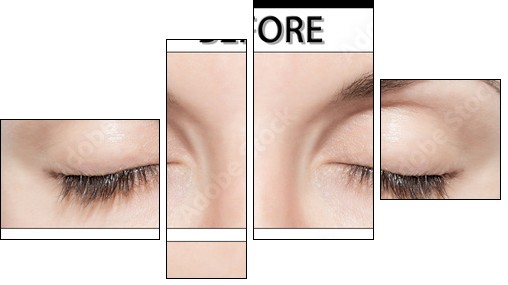 EYE AND FALSE EYELASHES - Vierteiliges Leinwandbild, Viertychon
