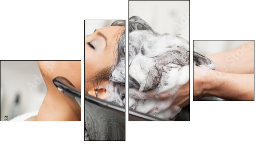 Hair Washing - Vierteiliges Leinwandbild, Viertychon