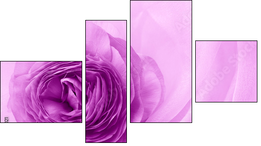 flower petal on soft satin - Vierteiliges Leinwandbild, Viertychon
