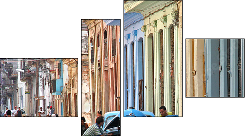 stalled in havana - Vierteiliges Leinwandbild, Viertychon
