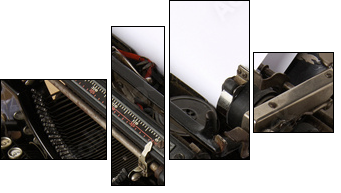 Typewriter with paper scattered - conceptual image - Vierteiliges Leinwandbild, Viertychon