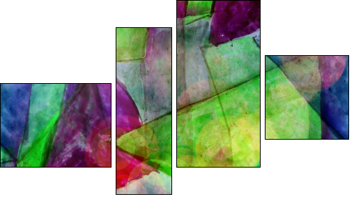 sunlight macro green, purple watercolor seamless texture paint s - Vierteiliges Leinwandbild, Viertychon