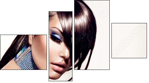 Fashion Beauty Girl. Gorgeous Woman Portrait - Vierteiliges Leinwandbild, Viertychon