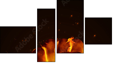 Fire fist - Vierteiliges Leinwandbild, Viertychon