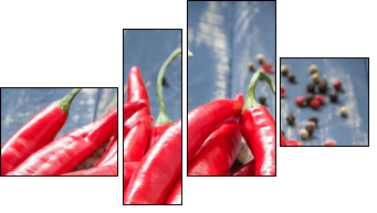Chili - Vierteiliges Leinwandbild, Viertychon